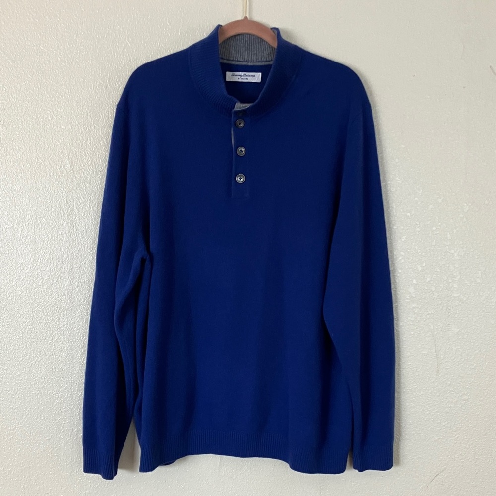 Tommy Bahama Blue Cashmere Sweater, XXL
